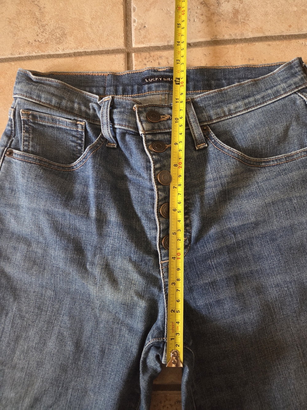Lucky Brand High Waisted Skinny Button-Fly Jeans - Medium Blue Wash Size 8/29 - Picture 3 of 8